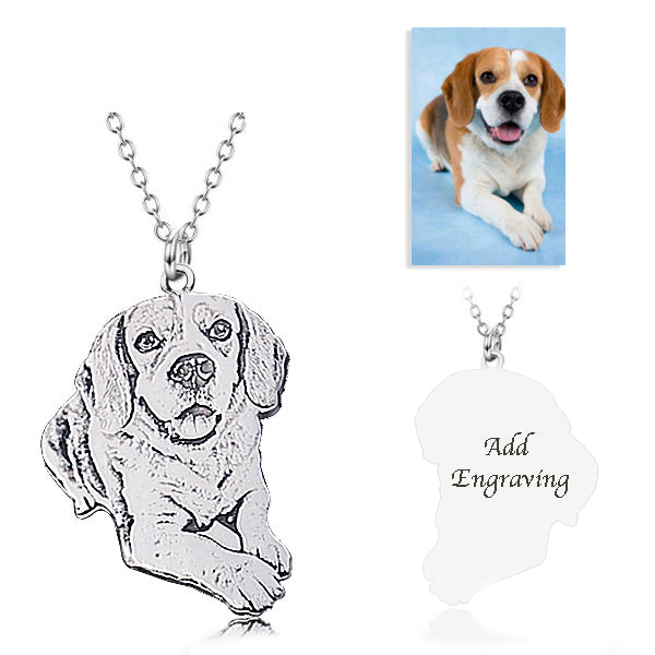 Personalized Your Pet Photo Necklace With Name, Custom Sterling