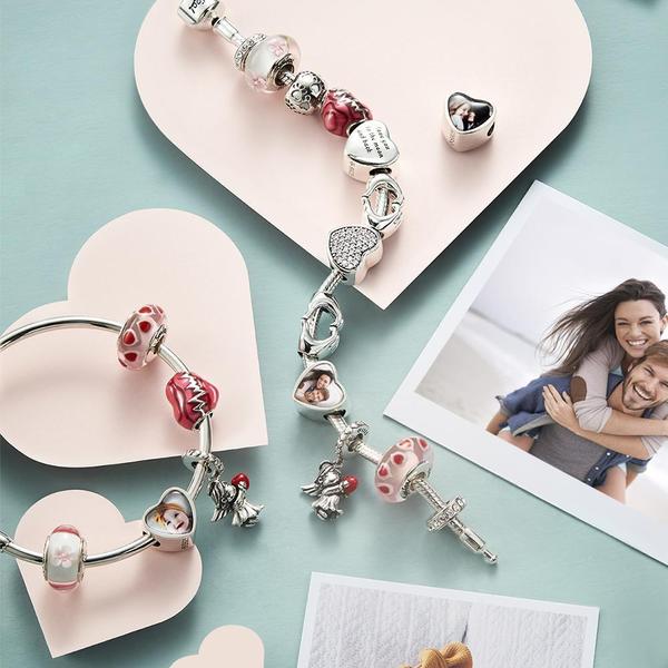 Personalized Sterling Silver Heart Photo Charms, Custom Picture Engraved Name Silver Bead, Fit Pandora Bracelet, Custom Pet Photo Charms Pendant, For Pet Lovers
