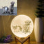 Custom 3D Moon Lamp, Personalized Gift With Your Pet Photo, Desk Light, 3 Colors With Stand, Rechargeable, For Pet Lovers
