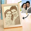 Personalized Woodcut Photo Frame, Self Portrait Wooden Photo Frame, Birthday Present Wedding Anniversary Gift Valentine's Day Gift