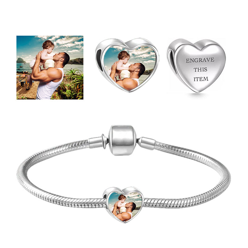Personalized 2 to 8 Kids Name Dad Bracelet Heart Engraved -  Denmark